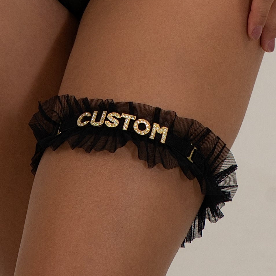 Personalized Tulle Ruffle Garter